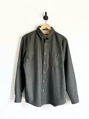 Pendleton Trail Wool Elbow Patch Button Down Shirt in Grey Mens M